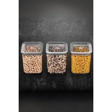 Asseds Store Kare Saklama Kabı 3 x 1000 Ml, Şeffaf