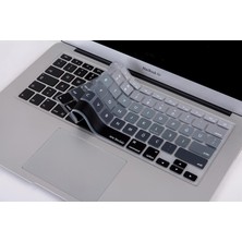 Ecovibe Air Pro Klavye Koruyucu Yıkanabilir Silikon Us Dikdörtgen Enter Amerikan Ingilizce Için Türkçe Q Klavye Koruyucu Air Pro Eski USB Li Model 2008/2017 Uyumlu Siyah Gri