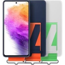 Ecovibe Galaxy A73 Kordonlu Silikon Kılıf - Lacivert