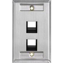 Asseds Store 43081-1L2 2 Bağlantı Noktalı Paslanmaz Çelik Quickport Kimlik Pencereli Tek Yuvalı Duvar Plakası