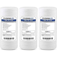 Ecovibe HX-SWC-45-1005/3 Evrensel Tüm Ev Tortu Ipi Sarılı Su Filtresi Kartuşu 11,4 cm x 25,4 cm - 5 Mikron-3 Paket, Beyaz