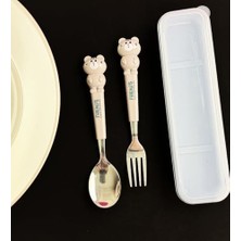 Ecovibe Sevimli Hayvan Figürlü Çatal Kaşık Seti (Kedi)