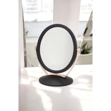 Ecovibe Süet Pvc Serisi 3x Büyüteçli Çift Taraflı Ayarlanabilir Eğimli Masa Üstü Makyaj Aynası 15X19 cm Oval
