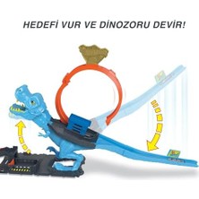 Ecovibe Dinozor ile MÜCADELE™ Oyun Seti 1 Adet Oyuncak Araba Içeren ™ Şehri Pist Seti, T-Rex Akrobasi ve Yarış Çemberli Oyun Seti HKX42