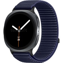 Ecovibe Galaxy 8 (40MM/44MM) ve 8 (46MM) ile Uyumlu Metal Bağlantılı, Hafif ve Yumuşak Kumaşlı Hasır Kordon (Lacivert)