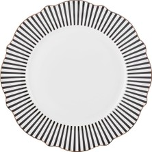 Ecovibe New Ince Çizgili Servis Tabağı 27 cm Siyah