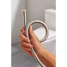 Ecovibe Lüks Duş Hortumu, 360 Derece Döner Spiral, Esnek, Paslanmaz Çelik, Vakumlu Ambalaj, Dayanıklı, Sızdırmaz, Banyo, Mutfak, Duş Seti Uyumlu, Yüksek Kalite (Alaşım Çelik, 1,5 M + 20 Cm)