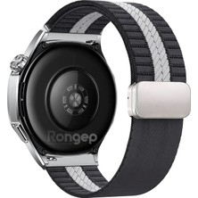 Ecovibe ile Uyumlu Metal Bağlantılı Weaved Loop 22MM Kordon Gt5/gt5 Pro/gt4/gt3/gt3 Pro/gt2/gt2 Pro 46MM Için Terleme Karşıtı Bileğe Göre Ayarlanabilen Kumaş Kayış