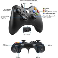 Ecovibe Xbox 360 Controller Pc Kablolu Oyun Kolu 2,20M USB Kablolu Bilgisayar Oyun Kolu Gamepad Joystick Controller Bilgisayar Uyumlu