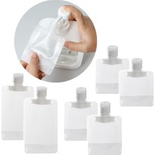 Ecovibe Çok Amaçlı 6'lı Paket Doldurulabilir Torba Şişe, Pratik ve Kolay Kullanım, Seyahat, Sabun, Dezenfektan, Losyon, Şampuan, Saç Kremi, Duş Jeli Doldurulabilir, 2x 30ML, 2x 50ML, 2x 100ML