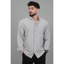 Stil Kombin Şile Çizgili Oversize Uzun Kol Yazlık Gömlek Mrs 226_40418