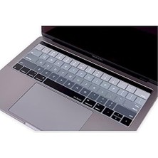 Ecovibe Pro Klavye Koruyucu Silikon Us Düzen Bar Ince Yıkanabilir Düz Enter 13-15 Inç Uyumlu A1706 A1989 A2159 A1707 A1990 Klavye Kapak Siyah Gri