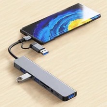 Ecovibe USB C Hub, 8 In1- USB Hub 3.0 Çoklu Bağlantı Noktalı Adaptör, USB 3.0 Bağlantı Noktası, Sd/tf Kart Okuyucu, Usb-C ve 3 x USB 2.0 Veri Bağlantısı, 3,5 mm Kulaklık Bağlantısı,  Uyumlu