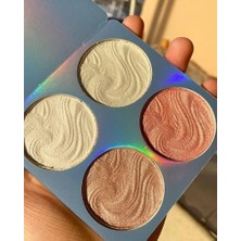 Ecovibe Fosforlu Makyaj Paleti, 4 Renk Işıl Işıl Parlak Highlighter, Uzun Süre Dayanıklı Su Geçirmez Işıltılı Highlighter, Yüz Aydınlatıcı Makyaj Paleti, Cilt Tonu ve Yüz Hatlarını Aydınlatmak Için