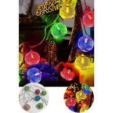 Ecovibe AA91YT1090 Parti ve Özel Gün Dekorasyonu Top LED Kandil Şeklinde Aydınlatma, Beyaz