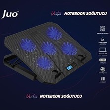 Ecovibe Ventus 5 Fanlı LED Aydınlatmalı Notebook Soğutucu Siyah