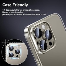 Ecovibe 15 Pro Max 15 Pro Için Kamera Lens Koruyucu Kamera Koruyucu Ultra Ince Yüksek Kaliteli Cam Lens Mercek Koruyucu (Naturel Titanyum)