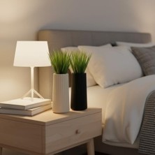 Ecovibe Üçlü Mini Yapay Sukulent Seti – 8 cm Saksı, Dekoratif Küçük Bitki Seti, Gerçekçi Görünüm, Salon Ofis Ev Masa Üstü Süs Bitkisi, Bakım Gerektirmez, Modern Dekor (Siyah-Bej)