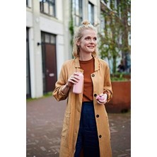 Ecovibe - Elipse Termos Şişe, Çift Duvarlı Termos Su Şişesi, Yolculuk Için Termos Şişe, 9 Saat Sıcak ve 12 Saat Soğuk - Paslanmaz Çelik - 350 ml - Pink