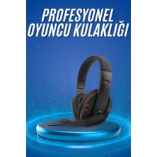 Oyuncu Kulaklığı Kulak Üstü Kablolu Stereo Mikrofonlu Yumuşak Kulak Yastığı - Lisinya