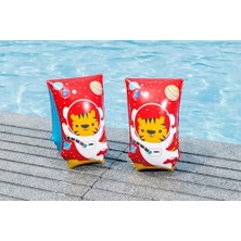 Ecovibe Çocuk Yüzme Kolluğu 5-12 Yaş, Astro Tiger Sevimli Hayvan Figürlü Havuz Deniz Simidi 30X15 cm