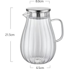 Ecovibe Metal Kapaklı Cam Sürahi – Dayanıklı Şeffaf Cam, Şık ve Sağlam Tasarım, Soğuk ve Içecekler Için