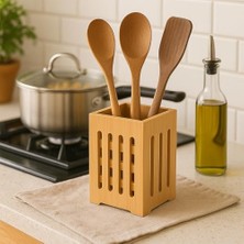 Ecovibe Bambu Mutfak Organizeri, Kare 10×10 Cm, Pencereli Ahşap Düzenleyici Kutusu