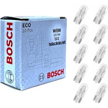 Bosch 12V 5W T10 W5W Eco Ampul 10'lu Paket, Enerji Tasarruflu ve Dayanıklı Ürün