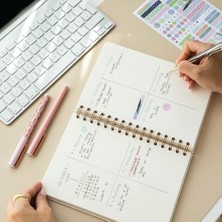 Ecovibe A5 Spiralli Sert Kapak Noktalı Tarihsiz Not Defteri Mavi