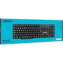 Ecovibe KB-517U Siyah 2mt Bakır Kablolu USB Q Standart Klavye