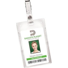 Ecovibe Klipsli Ağır Hizmet Tipi Rozet Tutucuları, 8,9 cm x 5,7 Cm, Portre, 50 Klips Stili Isim Rozet Tutacağı (2920)