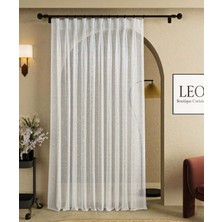 Leo Boutique Curtain Gümüş Simli Amerikan Sık Pile Tül Perde Ütü Istemez Spor Perde