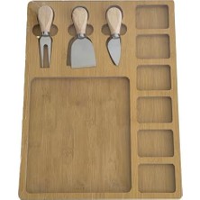 Ecovibe Ahşap Peynir Servis Seti ve 3 Peynir Bıçağı