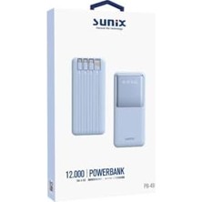 Ecovibe 12000 Mah Dijital Göstergeli Dahili Çoklu Kablolu Taşınabilir Powerbank Mavi Pb-49