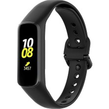 Ecovibe Galaxy Fit2 Ile Uyumlu Bileklik Kayışı Termoplastik Kordon Cordfit Siyah