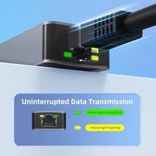 Ecovibe PX-4743 USB To Gigabit Ethernet, Usb3.0 To 10/100/1000/2500MBPS Gigabit Internet Çevirici, USB To Ethernet Dönüştürücü Adaptör