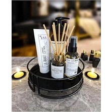 Ecovibe Banyo Kozmetik Takı Düzenleyici Çok Amaçlı Organizer Tek Katlı Servis Sunum Tepsisi Ikramlık Siyah