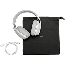 Ecovibe Vibe 100 Kablosuz Kulak Üstü Kulaklık, Gürültü Önleyici Mikrofon, Beyaz