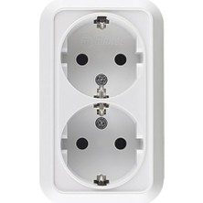 Ecovibe 45182 Sıva Üstü Ikili Topraklı Priz, Beyaz