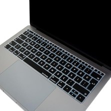 Ecovibe Klavye Koruyucu Türkçe Q Baskılı Uk-Ters L- Enter Tipi Pro 13INÇ A1708,  A1534 12INÇ Uyumlu, Ultra Ince Hafif Yıkanabilir Klavye Filmi Siyah