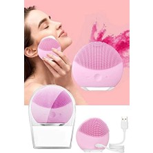 Ecovibe Pembe Şarj Edilebilir Silikon Yüz Temizleme Cihazı ve Masaj Aleti