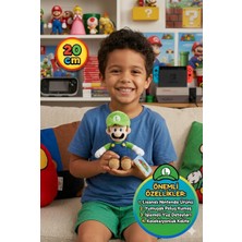 Toyfest Nintendo Super Mario Luigi Peluş Oyuncak 20 cm Lisanslı Yumuşak Koleksiyon Figür Bebek Yeşil