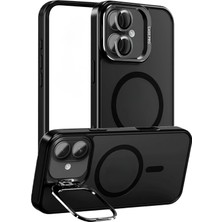 Ecovibe 17 Için Kılıf Kamera Korumalı Şarj Özellikli Lens Hediyeli Mat Şeffaf Renkli Standlı Için Kılıf (Siyah)