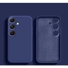Ecovibe - Galaxy S25 Fe ile Uyumlu Kılıf Lansman Kamera Korumalı Içi Kadife Yumuşak Renkli Silikon Mat Süet Kapak - Lacivert