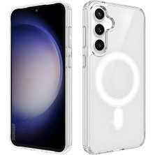 Ecovibe Galaxy S25 Fe Için Şarj Özellikli Şeffaf Kılıf ile Uyumlu Arkası Sert Köşeleri Yumuşak Silikon S25 Fe Için Kılıf Sararmaya Dayanıklı Güçlü Manyetikli S25 Fe Kılıf