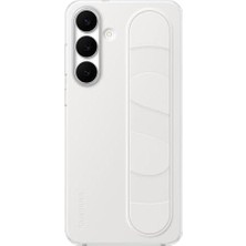 Ecovibe Galaxy S25 Fe Standlı Kordonlu Silikon Kılıf, Beyaz