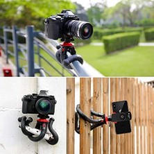 Ecovibe Profesyonel Fotoğraf ve Video Çekimi Tripot Telefon Tutucu Esnek 360 Açılı Youtuber Tripodu,
