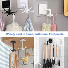 Ecovibe Mutfak Gereç Tutucu Mutfak Asılı Beyaz, Delmeden Mutfak Askısı, Kendinden Yapışkanlı Mutfak Tutucu, 6 Kancalı, Saklama Düzenleyici Rafı, Mutfak/banyo/ Için, Mutfak Gereçleri, Asma Raf, 4 Adet