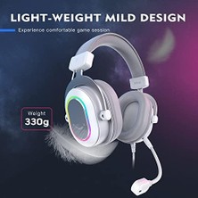 Ecovibe Fifine Ampligame H6W Beyaz Mikrofonlu Oyuncu Kulaklığı Bilgisayar ve Yayıncı Kulaklık