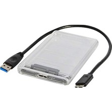 Ecovibe Jacobsparts Şeffaf 2.5 Inç USB 3.0 - Sata Sabit Sürücü Muhafazası Harici HDD SSD Muhafazası